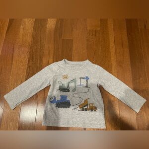 Gray Construction Print Kids Shirt